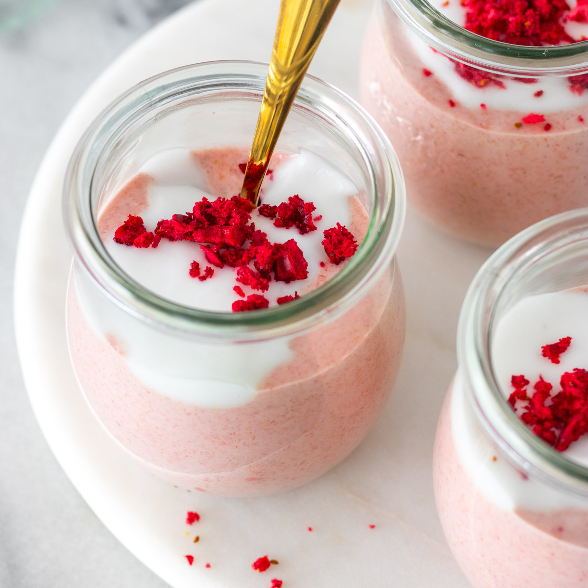 Creme de Aveia Batido com Morangos