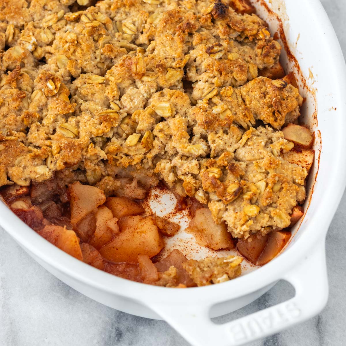 Crumble Assado de Maçã com Canela