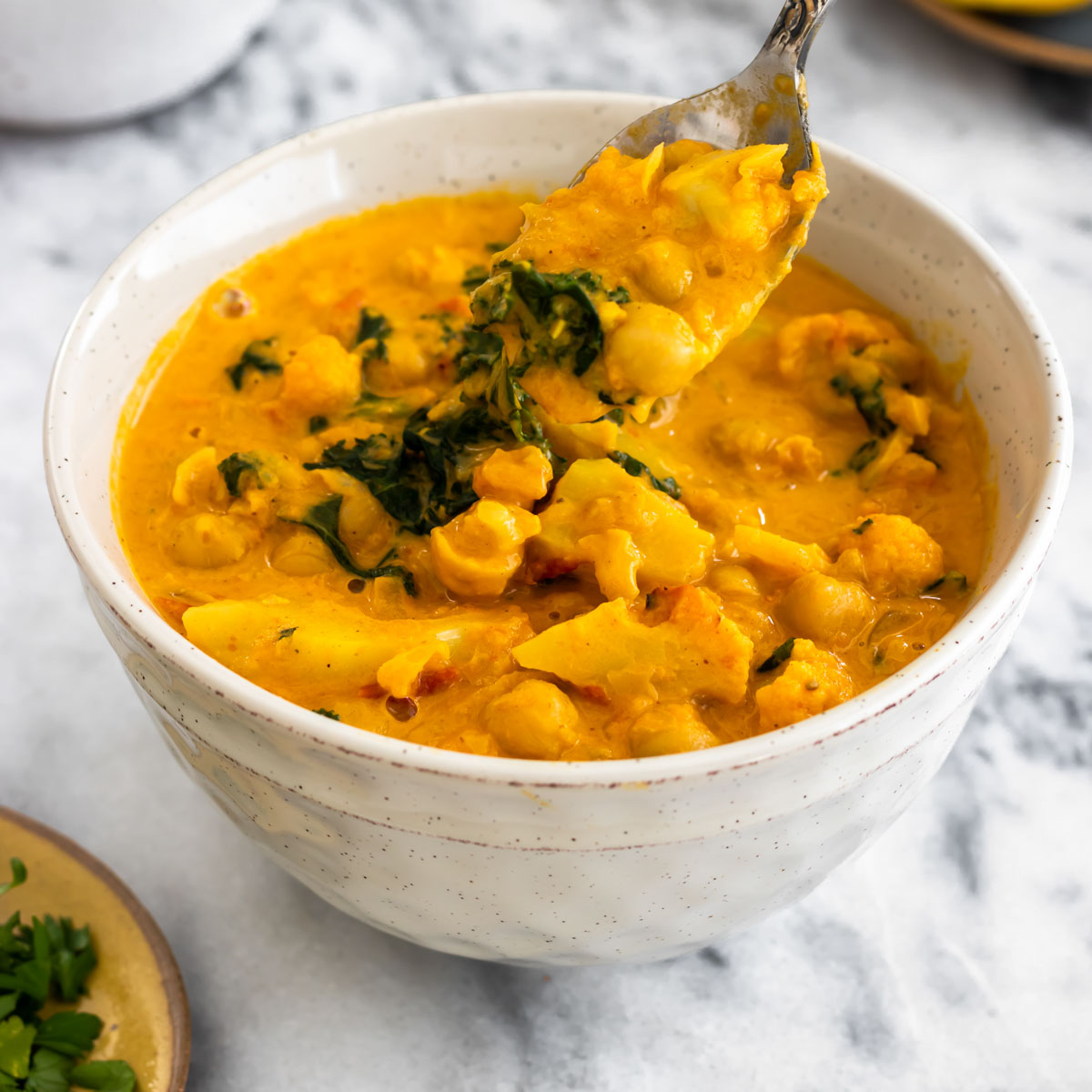 Curry de Grão-de-Bico com Couve-Flor