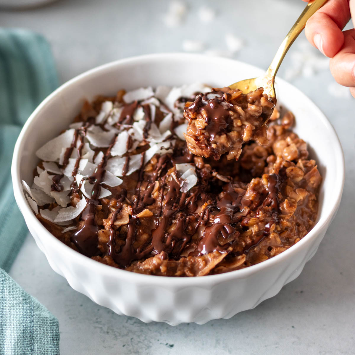 Mingau de Aveia com Chocolate e Coco