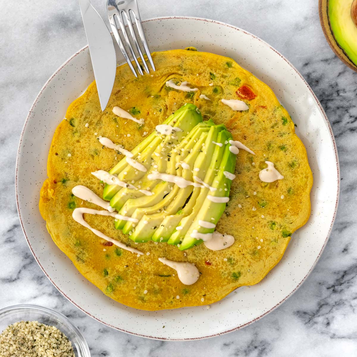 Grãomelete (Panqueca de Farinha de Grão-de-Bico com Vegetais)