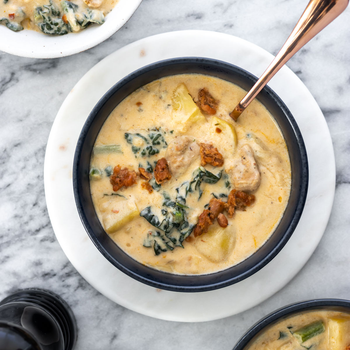 Sopa de Batata Cremosa com Linguiça Vegetal